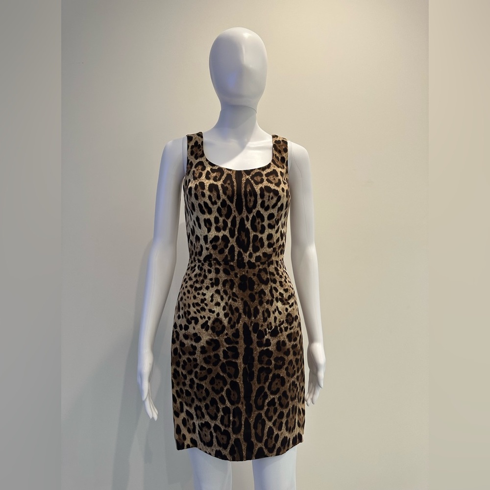 Dolce & Gabbana animal leopard print dress mini sleeveless size 36 XS/S women